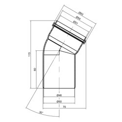 Колено PPR канализационное TA Sewage 50, 30° (21343) - изображение 2