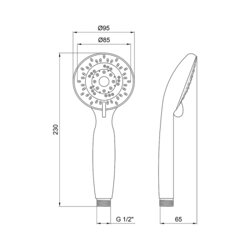 Лійка для ручного душу Лейки Lidz Niagara 05 80 мм округла LDNIA05CRM22037 Chrome - зображення 2