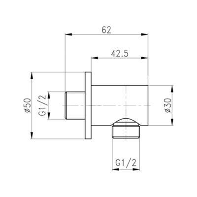 Подключение для шланга Qtap Spojeni округлое QTCRMB030 Chrome (15454) - изображение 2