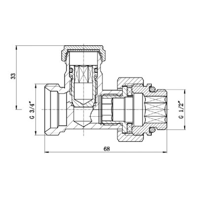 Кран буксовый SD Forte 3/4&quot;х1/2&quot; для радиатора нижний SF253W15 (16061) - изображение 2