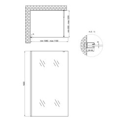 Душова перегородка Qtap Walk-In Standard CRM2011.C8 110х190 см, скло Clear 8 мм, покриття CalcLess - зображення 2