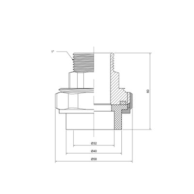 Сгон &quot;Американка&quot; PPR Thermo Alliance 32х1&quot; НР (21207) - изображение 2