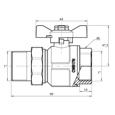 Кран кульовий &quot;Американка&quot; Icma 1&quot; прямий №347 - зображення 2