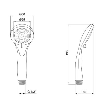 Лійка для ручного душу Лейки Lidz Niagara 24 80 мм округла LDNIA24CRM39332 Chrome - зображення 2