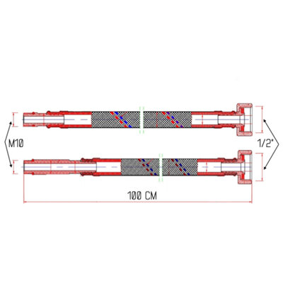 Гибкая подводка для смесителя SD Forte М10 100 см SF380W100 (11849) - изображение 2