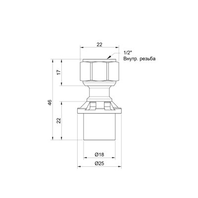Перехідник прес Icma 16х1/2&quot; ВР з накидною гайкою №415 - зображення 2
