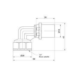 Кутик прес Icma 16х1/2&quot; ВР посилений №405 - зображення 2