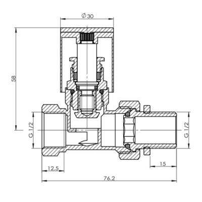 Кран радіаторний SD Forte 1/2&quot; прямий хром SF235W15 - зображення 2