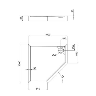 Душевой поддон Qtap Diamond 301112 100x100x12 см + сифон (28506) - изображение 2