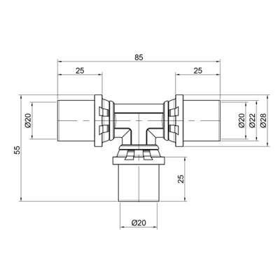 Трійник прес Icma 20х20х20 №406 - зображення 2