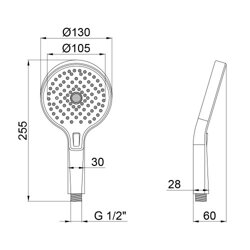 Лійка для ручного душу Qtap Rucni 130 мм округла QTRUCA133O3KCW Chrome - зображення 2