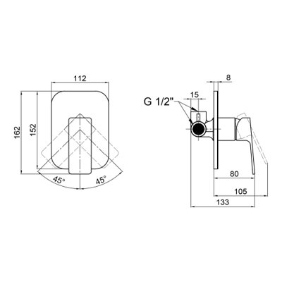 Смеситель для душа Qtap Namesti скрытого монтажа QTNAM6025102NC Chrome (19309) - изображение 2