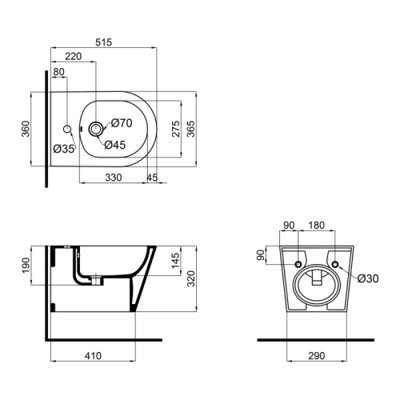 Біде підвісне Qtap Swan 520х360х320 White QT16555378W - зображення 2