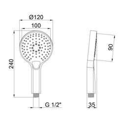 Лійка для ручного душу Qtap Rucni 120 мм округла QTRUCA120O3KBB Black Matt - зображення 2