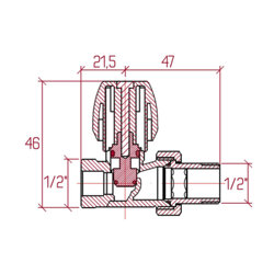 Кран радіаторний Icma 1/2&quot; прямий №813 - зображення 2