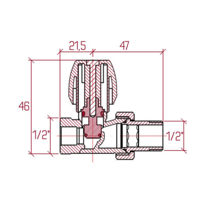 Кран радіаторний Icma 1/2&quot; прямий №813 - зображення 2