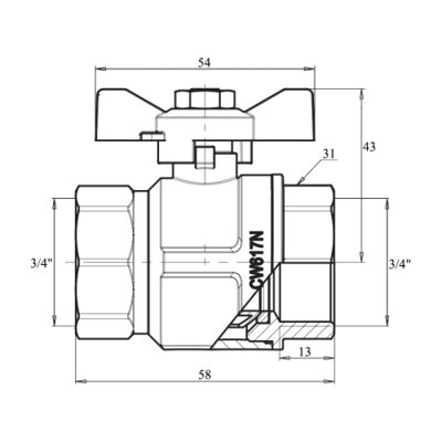 Кран кульовий Icma 3/4&quot; прямий №349 - зображення 2