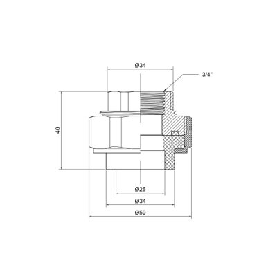 Згін &quot;Американка&quot; PPR Thermo Alliance 25х3/4&quot; ВР - зображення 2