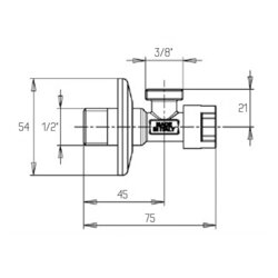 Кран приладовий буксовий Icma 1/2&quot; х3/8&quot; кутовий №519 - зображення 2
