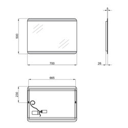 Дзеркало Qtap Tern 700х500 з LED-підсвічуванням, QT177812085070W - зображення 2