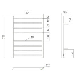 Полотенцесушитель электрический Qtap Evia (WHI) 11112R (14697) - изображение 2