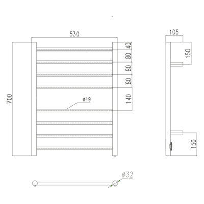 Полотенцесушитель электрический Qtap Evia (WHI) 11112R (14697) - изображение 2