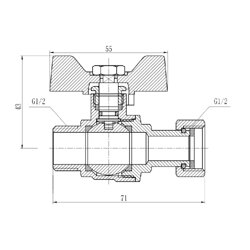 Кран кульовий з накидною гайкою SD Forte 1/2&quot; ВЗ для води прямий SF261W15 - зображення 2