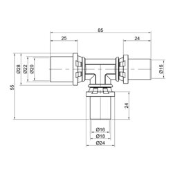 Трійник прес Icma 16х16х20 №406 - зображення 2