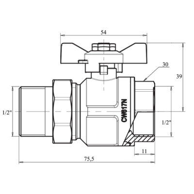 Кран кульовий &quot;Американка&quot; Icma 1/2&quot; прямий №347 - зображення 2