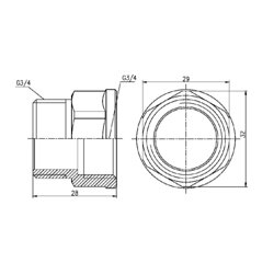 Перехід SD Forte 3/4&quot; ВЗ SF3602020 - зображення 2