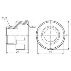 Перехід SD Forte 1/2&quot;х3/8&quot; ВЗ SF360159 - зображення 2