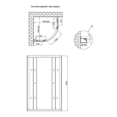 Душова кабіна Lidz Latwa SC80x80.SAT.HIGH.GR, скло тоноване 4 мм без піддона - зображення 2