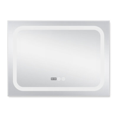 Дзеркало Qtap Mideya (DC-F906) 800х600 з LED-підсвічуванням Touch, з антизапотіванням, з годинником, димером, рег. яскравості QT2078F906W - зображення 3