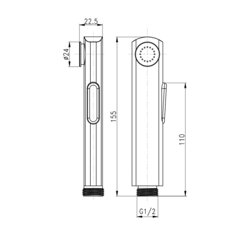 Лійка для гігієнічного душу Qtap Rucni округла QTCRMA120 Chrome (Bidet) - зображення 2