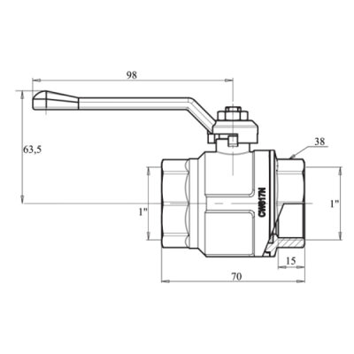 Кран кульовий Icma 1&quot; 1/2 прямий №350 - зображення 2
