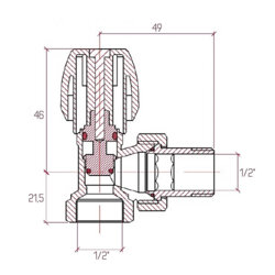 Кран радіаторний Icma 1/2&quot; з антипротіканням кутовий №803+940 - зображення 2