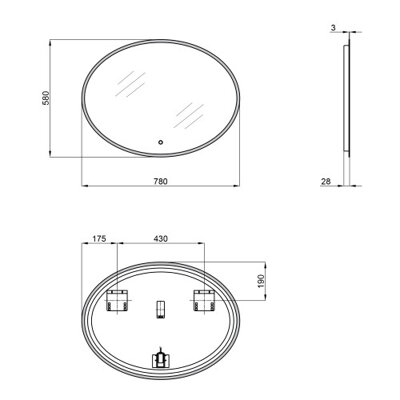 Дзеркало Qtap Virgo 780х580 з LED-підсвічуванням Touch, димер, рег. яскравості QT18783502W - зображення 2