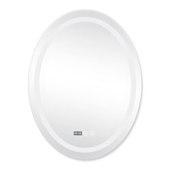 Дзеркало Qtap Mideya (DC-F801) 600х800 з LED-підсвічуванням Touch, з антизапотіванням, з годинником, димером, рег. яскравості QT2078F801W - зображення 3