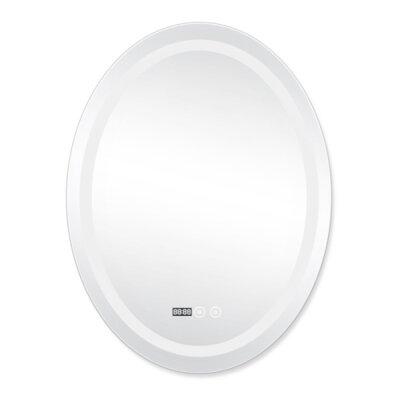 Дзеркало Qtap Mideya (DC-F801) 600х800 з LED-підсвічуванням Touch, з антизапотіванням, з годинником, димером, рег. яскравості QT2078F801W - зображення 3