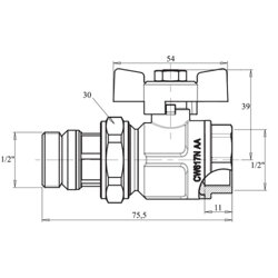 Кран кульовий &quot;Американка&quot; Icma 1/2&quot; з антипротіканням прямий №348 - зображення 2