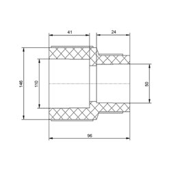 Муфта PPR Blue Ocean 110х50 редукційна - зображення 2