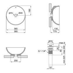 Раковина-чаша Qtap Robin 383х383х175 White с донным клапаном QT1311L408W (28569) - изображение 2