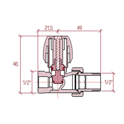 Кран радіаторний Icma 1/2&quot; з антипротіканням прямий №813+940 - зображення 2