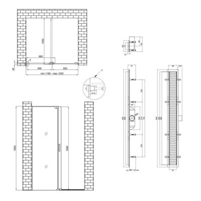 Готове рішення Qtap 16: Стіна Walk-In GLIDE, 120x190 + Лінійний трап 900 мм - зображення 2