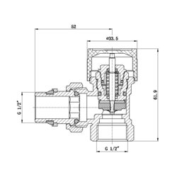 Клапан термостатичний SD Forte 1/2&quot; з антипротіканням для радіатора кутовий SF238W15 - зображення 2