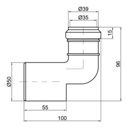Редукція каналізаційна TA Sewage 50х32 кутова - зображення 2