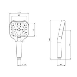 Лійка для ручного душу Qtap Rucni 120х120 мм прямокутна QTHLA120N3KCW Chrome/White - зображення 2