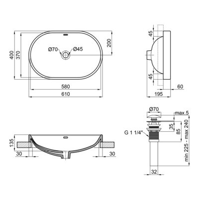 Раковина Qtap Leo 590x400x170 White с донным клапаном QT11114028W (28557) - изображение 2