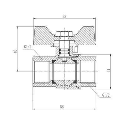 Кран шаровой SD Forte 1/2&quot; ВР для воды (бабочка) SF602W15 (16978) - изображение 2