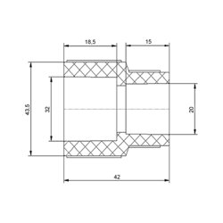 Муфта PPR Blue Ocean 32х20 редукційна - зображення 2